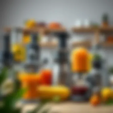 An assortment of juicers showcasing various designs