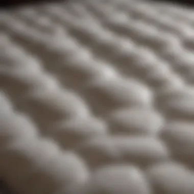 A close-up view of various mattress materials showcasing their texture.