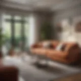 Luxurious small pull-out couch in a stylish living room setting