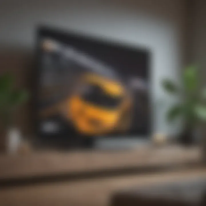 A close-up of a smart TV displaying advanced features