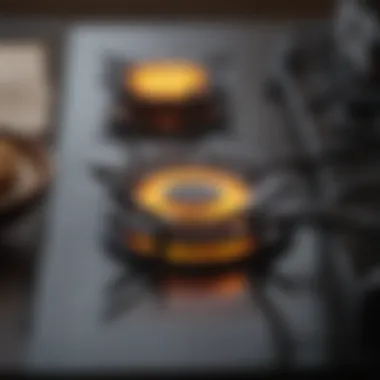 Elegant gas stovetop with burners