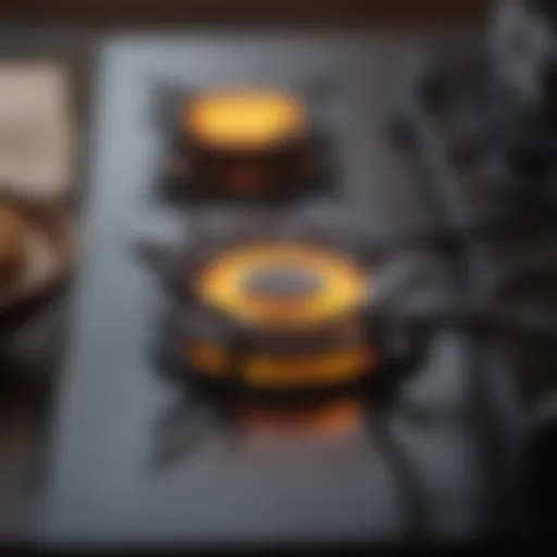 Elegant gas stovetop with burners