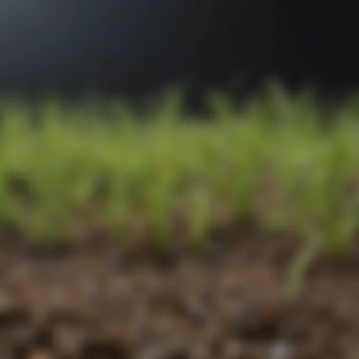 Close-up of grass seeds in their natural habitat