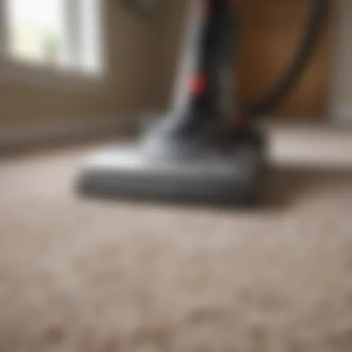 A powerful carpet vacuum showcasing its advanced design and features.