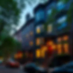 Charming brownstone facade in West Village