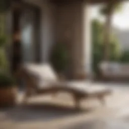 Luxurious outdoor lounge chair in a sun-drenched patio