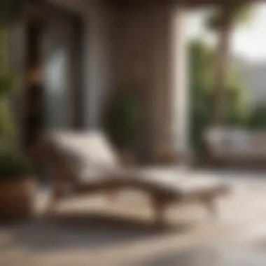 A Luxurious Outdoor Lounge Experience Luxurious outdoor lounge chair in a sun-drenched patio