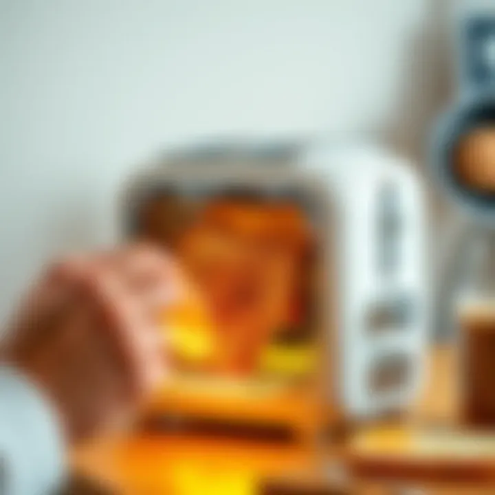 User enjoying perfectly toasted bread from the Instaglo toaster
