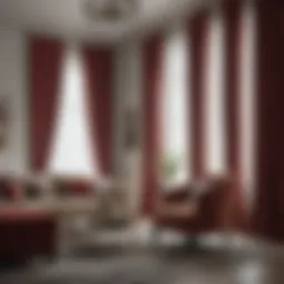 Luxurious velvet curtains in a modern living room