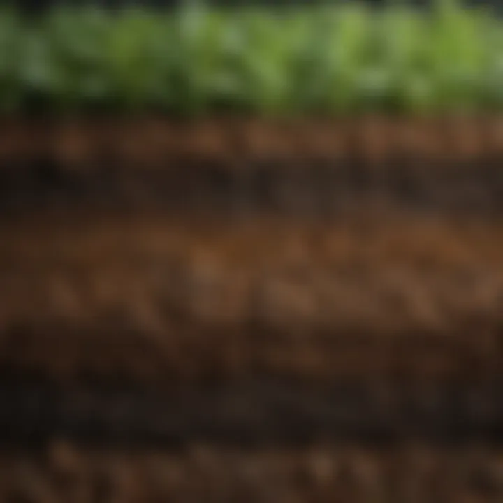 Cross-section view of healthy soil layers in no dig gardening