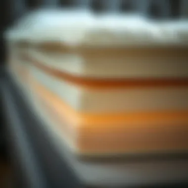 Mattress Layers for Support Close-up of mattress layers showcasing support features