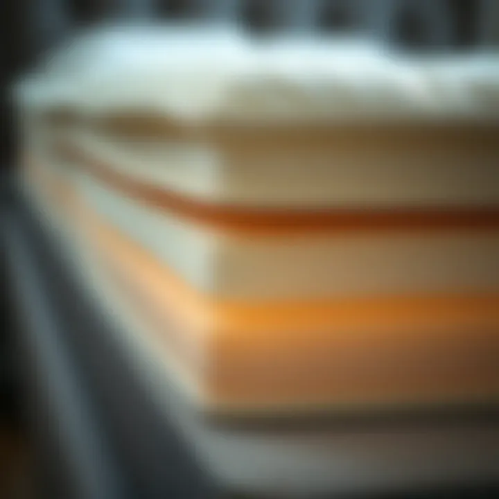 Mattress Layers for Support Close-up of mattress layers showcasing support features