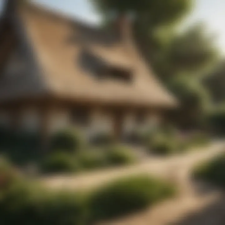 A traditional thatched straw roof cottage showcasing historical architecture