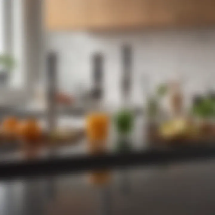 A versatile immersion blender with various attachments displayed on a kitchen counter