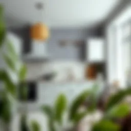 Elegant herringbone tile pattern in a modern kitchen setting