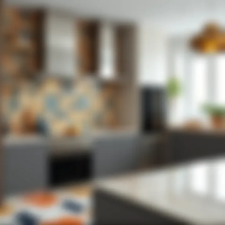 Creative Mosaic Design Vibrant mosaic tiles adding creativity to kitchen design