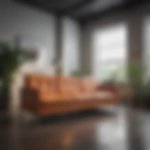 Modern office sleeper couch in a stylish workspace