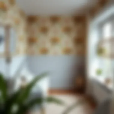 Creative application of wallpaper border in a modern interior