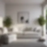 Elegant white sofa in a modern living room setting