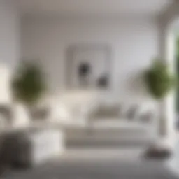 Elegant white sofa in a modern living room setting