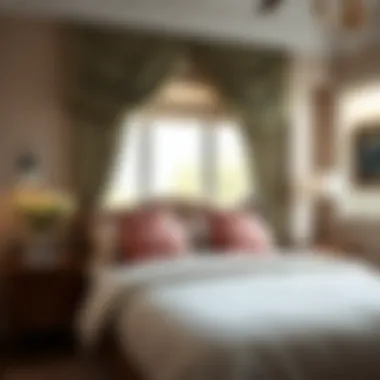 Luxurious Drapes in a Cozy Bedroom Luxurious drapes adding warmth and texture to a cozy bedroom