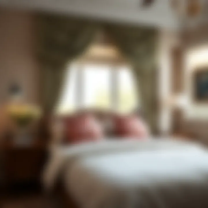 Luxurious Drapes in a Cozy Bedroom Luxurious drapes adding warmth and texture to a cozy bedroom