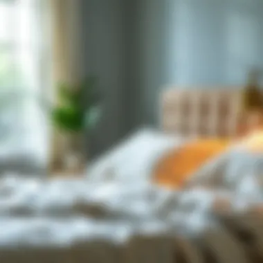 Care instructions for maintaining low thread count sheets displayed artistically