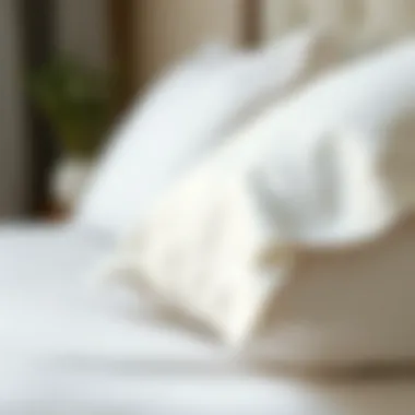 Close-up of the soft texture of low thread count cotton sheets