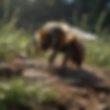 Climate Change Impact A graphical depiction of climate change effects on bee habitats and their survival.