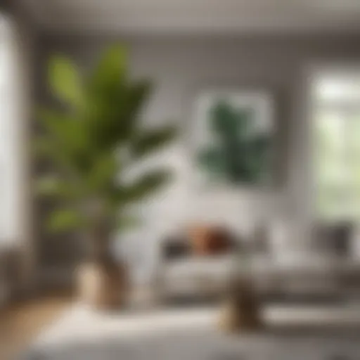 Fiddle Leaf Fig Tree in a Modern Living Room