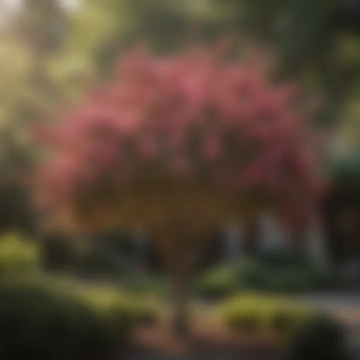 Healthy crepe myrtle plant ready for planting in a garden