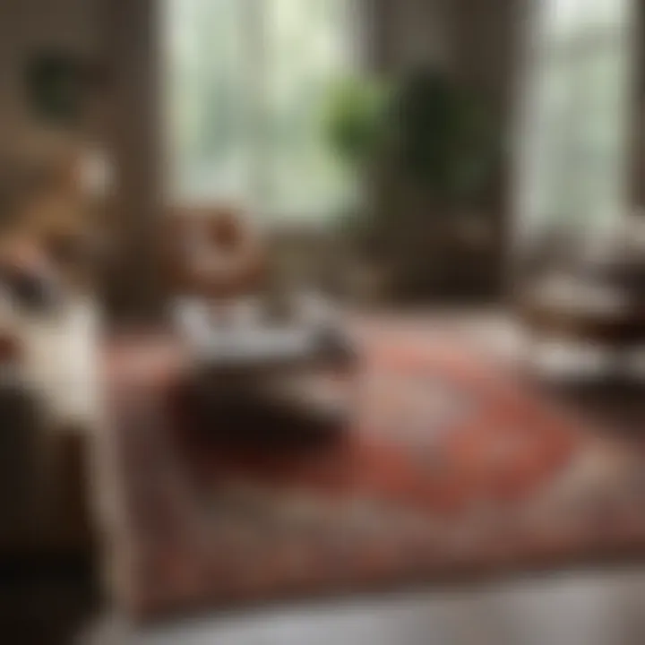Cozy living room featuring a layered rug design