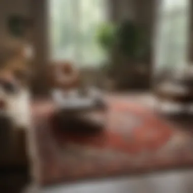 Cozy Layered Rug Design in Living Room Cozy living room featuring a layered rug design