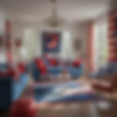 Creative use of red, white, and blue in decor