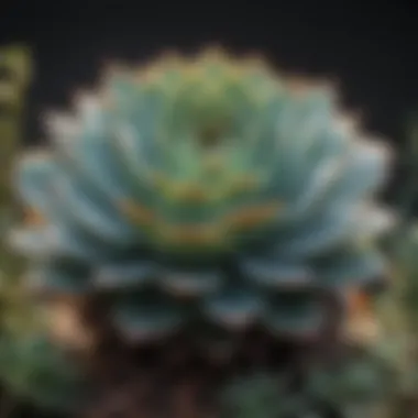 Resilient Succulent in Winter Close-up of a hardy succulent showcasing its resilience against cold temperatures.