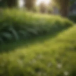 A lush lawn featuring a variety of grass types in a sunny setting