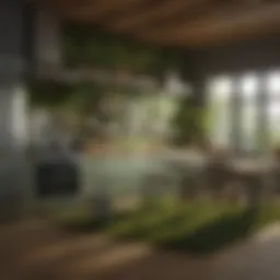 Eco-friendly kitchen materials showcasing natural textures