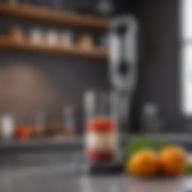 Hand blender in a vibrant kitchen setting