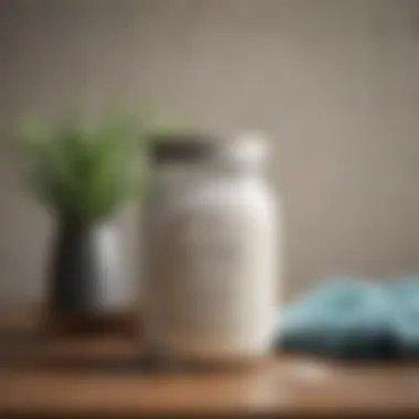 Finished product of homemade laundry soap powder in a decorative jar