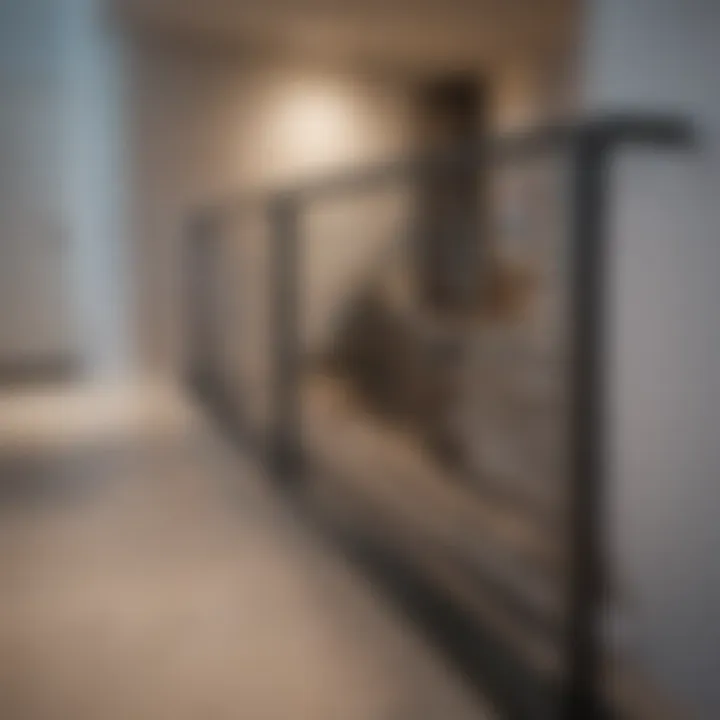 Sleek horizontal railing design in modern home