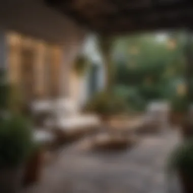 Charming Outdoor Spaces for Home Appeal Cozy outdoor patio with stylish furniture arrangement