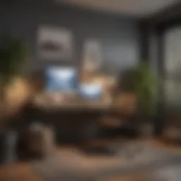 A serene home office setup showcasing productivity