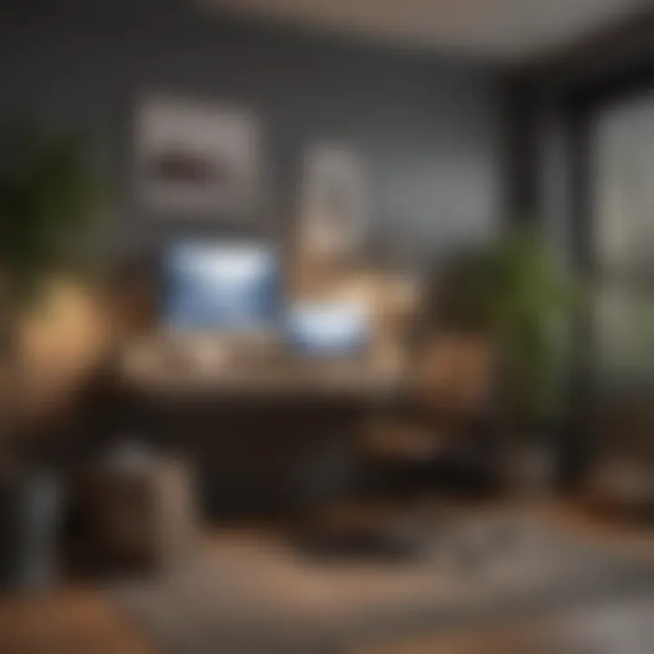 A serene home office setup showcasing productivity