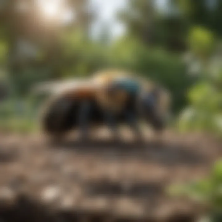 Natural deterrents for carpenter bees in a garden