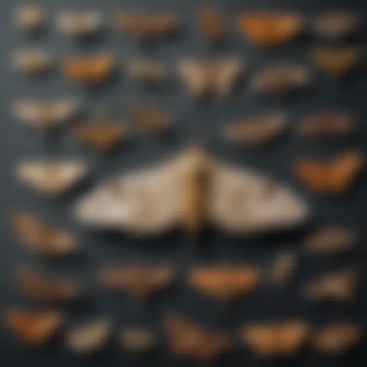 Infographic showing common moth types