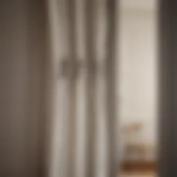 Elegant curtains hanging from a door using adhesive hooks
