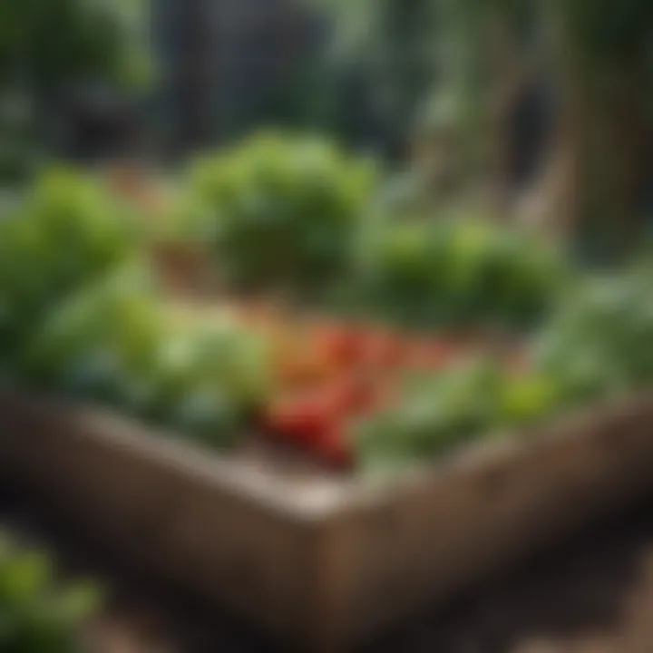 Healthy vegetables thriving in a well-maintained raised garden bed