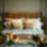 Luxurious bed setup with plush pillows and high-quality linens