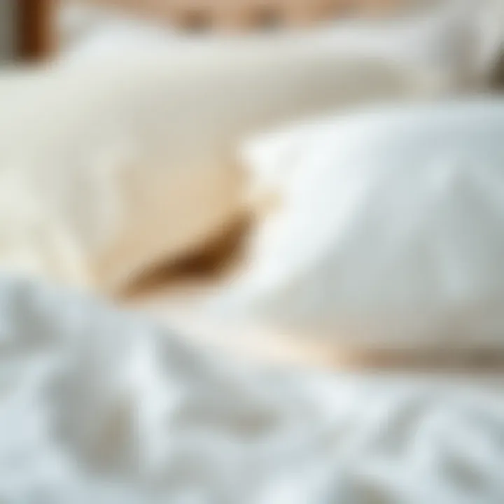 Premium Bedding Materials Close-up of premium bedding materials showcasing texture and quality