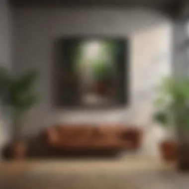 Artfully Displayed Artwork A perfectly hung picture on a stylized wall